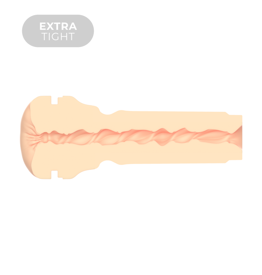 KIIROO-Cross-sectional view of the Feel extra tight butt stroker's textured inner tunnel