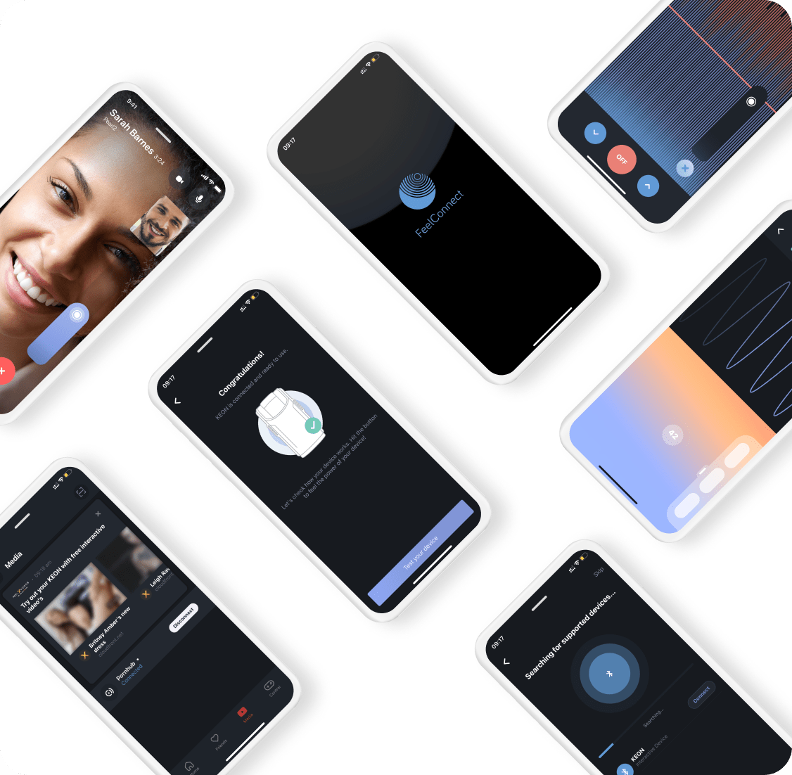 Sync FeelLacy+Keon/PowerBlow for remote partner play, as well as for solo experiences with online interactive content.