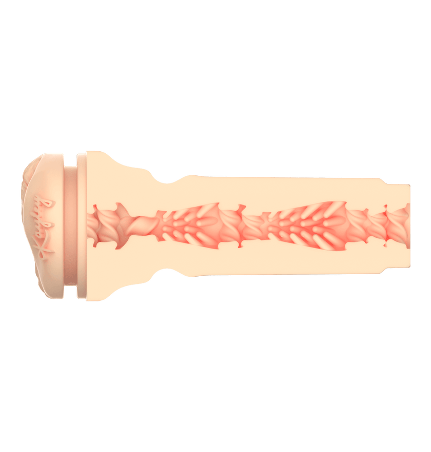 KIIROO-Cross-sectional view of the FeelKayley stroker's textured inner tunnel