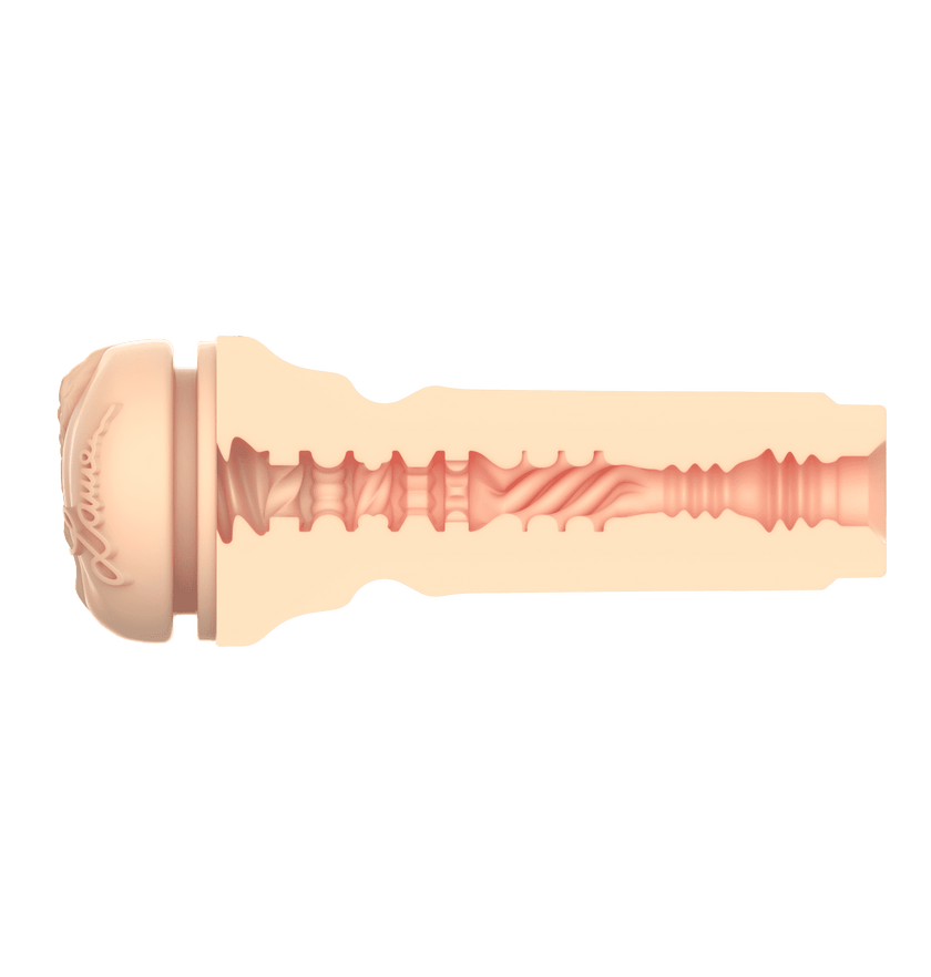 KIIROO-Cross-sectional view of the FeelLauren stroker's textured inner tunnel