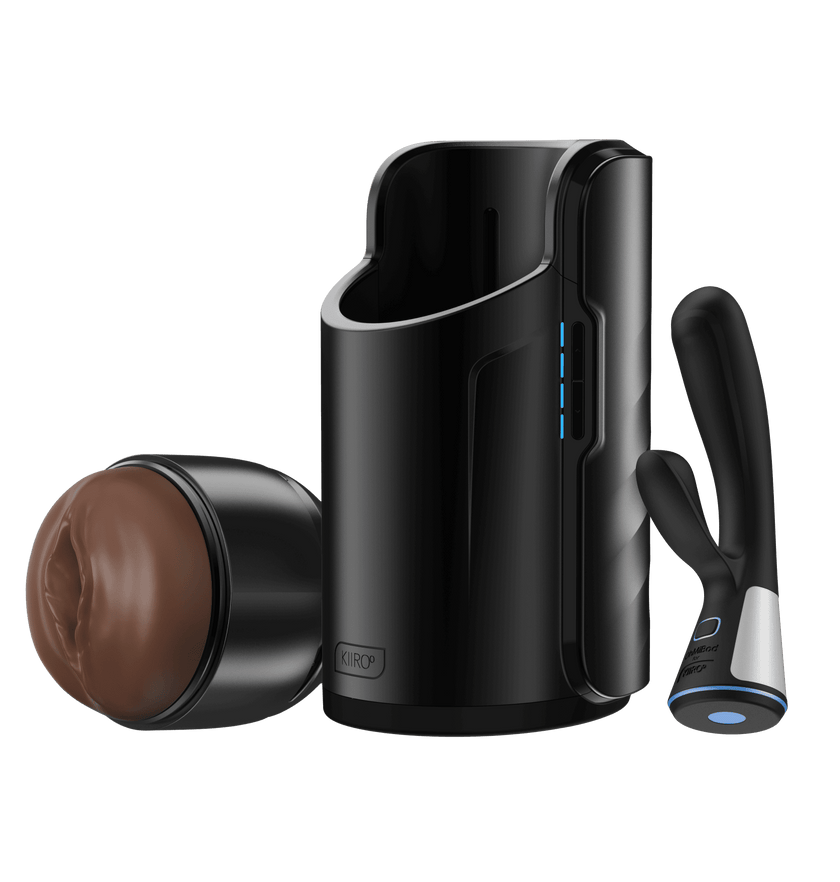 KIIROO-the FeelStroker dark brown, the Keon automatic masturbator, and the Fuse interactive dual-stimulation vibrator