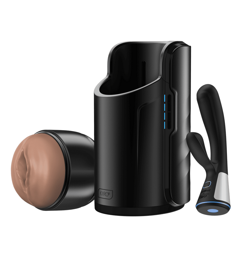 KIIROO-the FeelStroker mid brown, the Keon automatic masturbator, and the Fuse interactive dual-stimulation vibrator