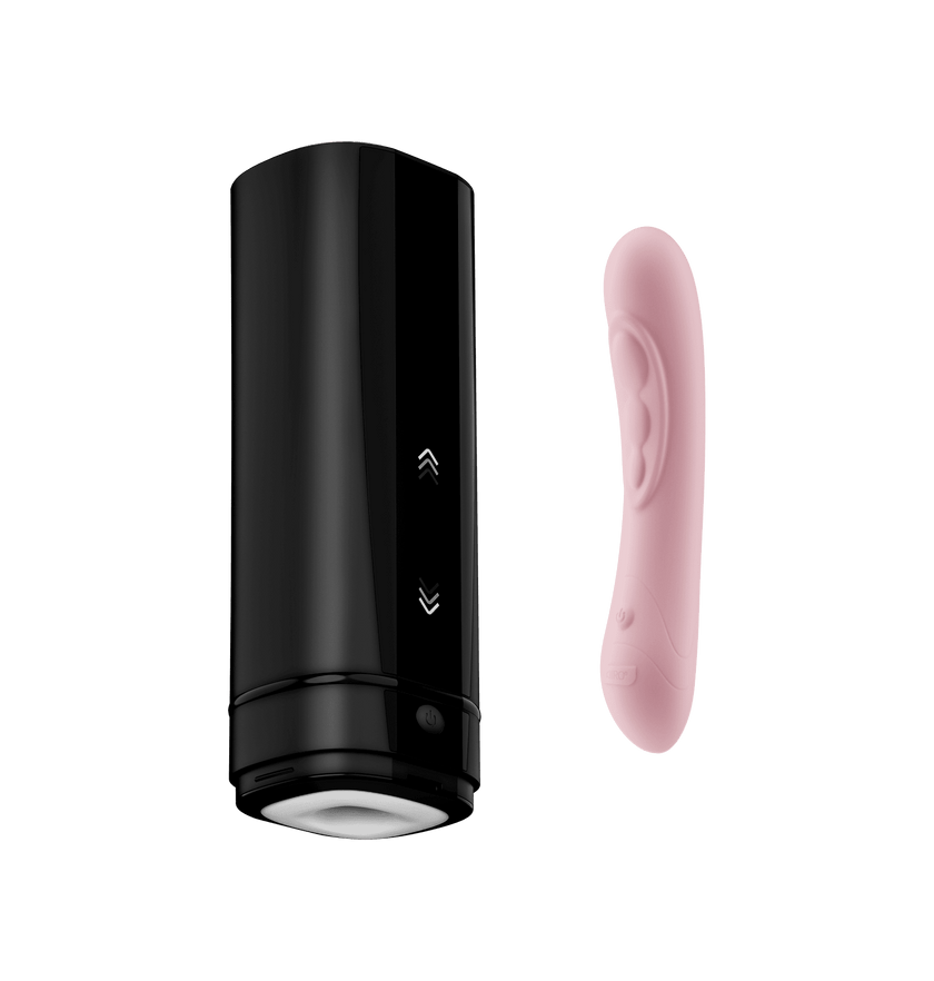 KIIROO-Onyx plus interactive masturbator, and Pearl3 pink G-spot vibrator combo