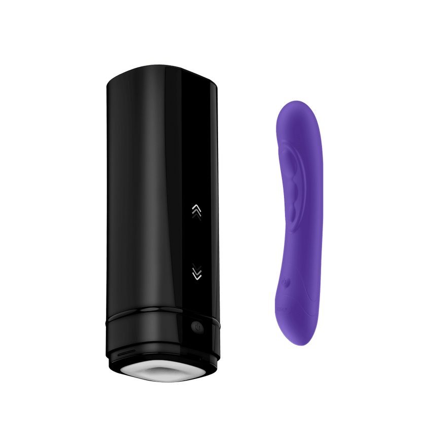KIIROO-Onyx plus interactive masturbator, and Pearl 3 purple G-spot vibrator combo