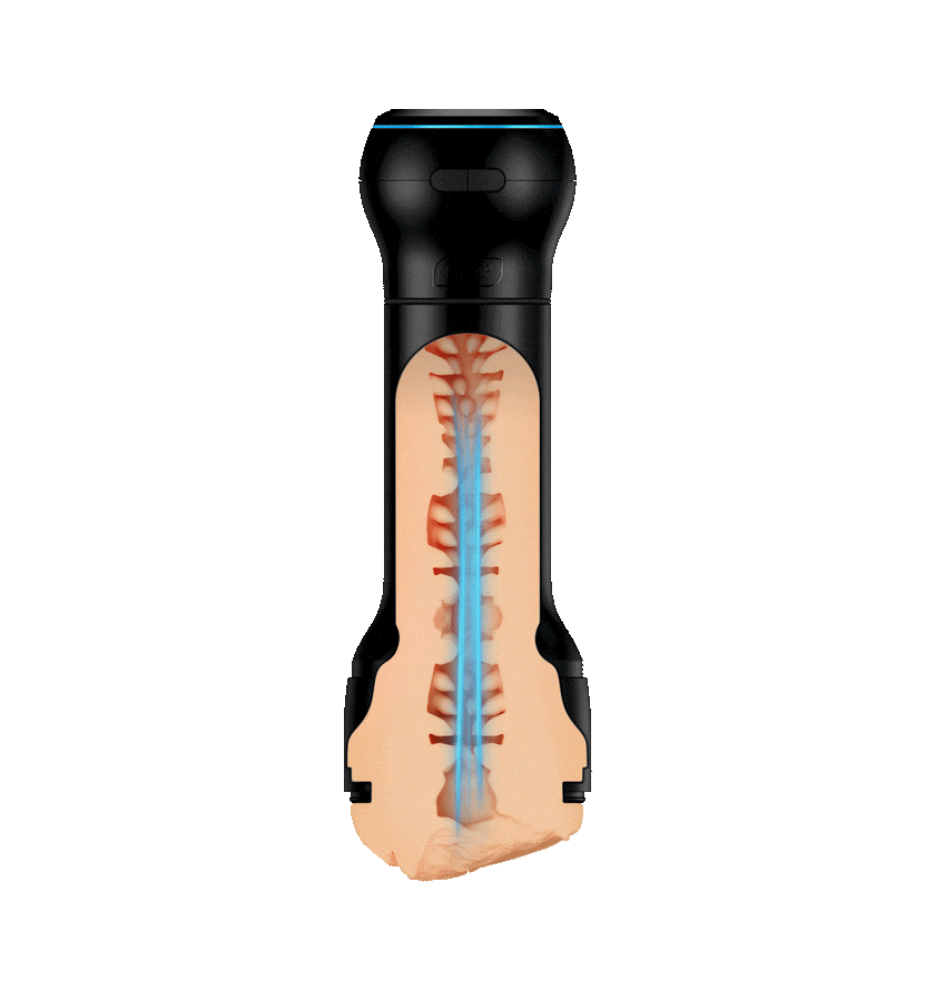 KIIROO-Cross-sectional view of the FeelTanya stroker assembled with the Powerblow suction device