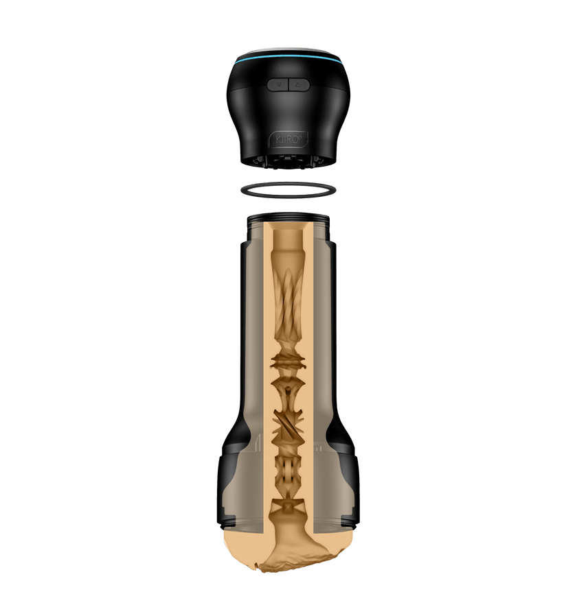 KIIROO-Cross-sectional view of the FeelSkyler stroker assembled with the Powerblow suction device