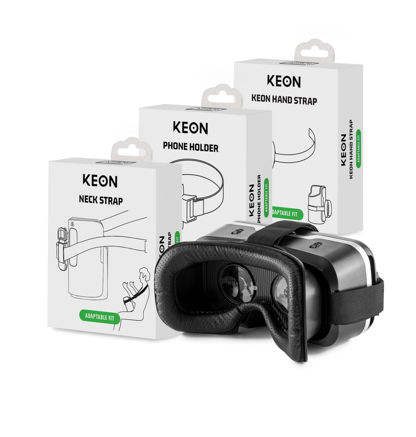 KIIROO-VR headset side, and neck strap, phone holder, hand strap for keon masturbator