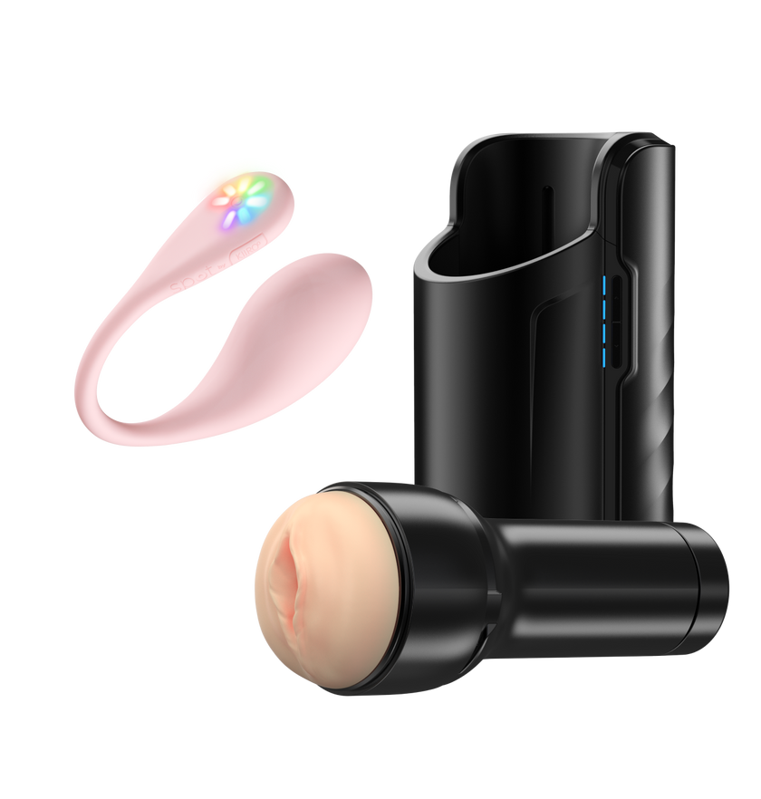 KIIROO- Spot, the egg vibrator, Keon, the automatic masturbator, and Feelstroker pale