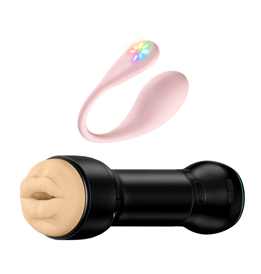 KIIROO-FeelVictoria Mouth stroker assembled with PowerBlow, and Spot egg vibrator