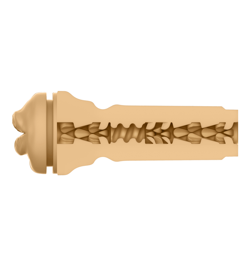 KIIROO-Cross-sectional view of the Feelvictoria mouth stroker's textured inner tunnel