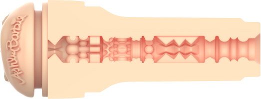 KIIROO-Cross-sectional view of the FeelAshley stroker's textured inner tunnel