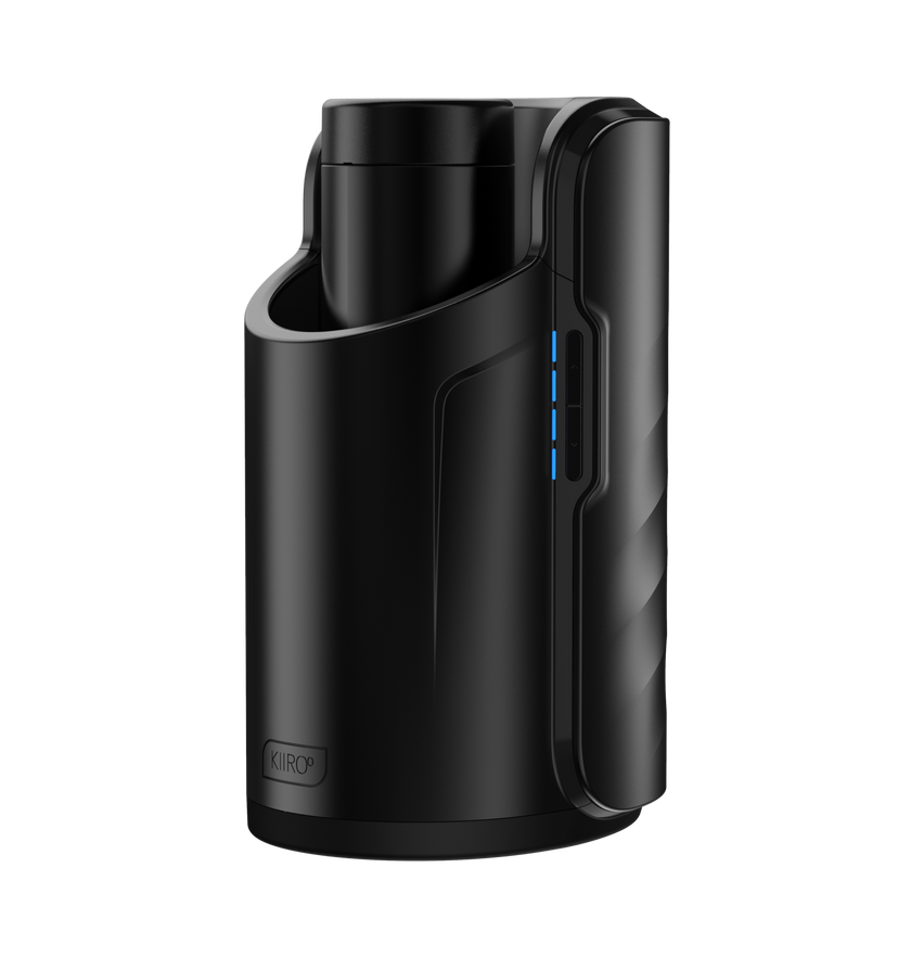 KIIROO-Keon automatic male masturbator & FeelStroker side angle