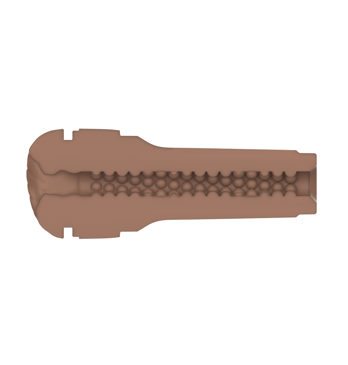 inside view of feel stroker mid brown