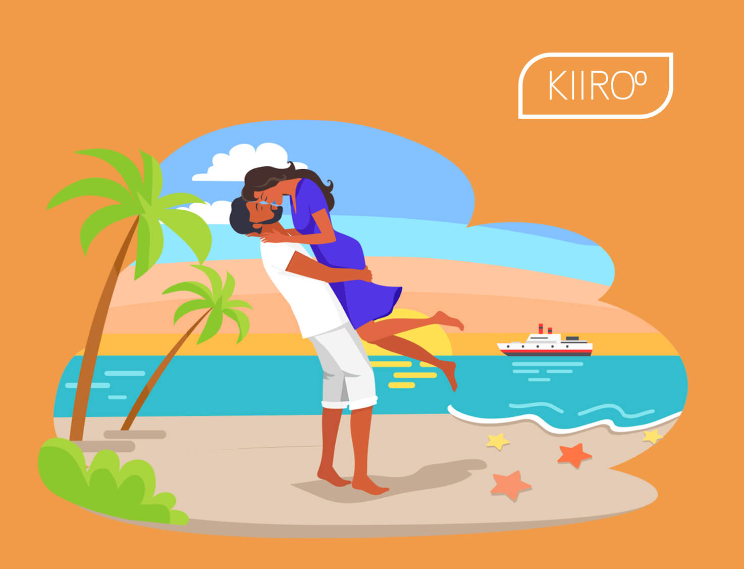 couple kissing on the beach