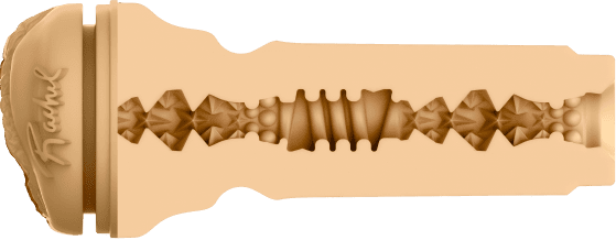 KIIROO-Cross-sectional view of the FeelRachel stroker's textured inner tunnel