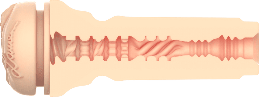 KIIROO-tunnelCross-sectional view of the FeelLauren stroker's textured inner tunnel