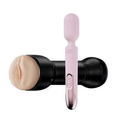 ProWand vibrator and PowerBlow with feelstroker  pale color