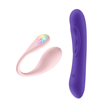 Spot, the egg vibrator, and Pearl three purple, the G-spot vibrator
