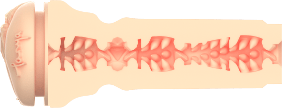 KIIROO-Cross-sectional view of the Feeltanya stroker's textured inner tunnel