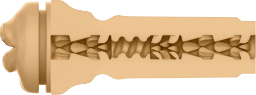 KIIROO-Cross-sectional view of the FeelVictoria mouth stroker's textured inner tunnel