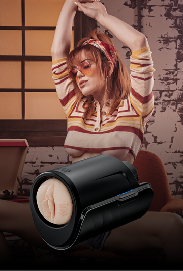 KIIROO-Molly Stewart and feel molly stroker assembled with keon interactive masturbator