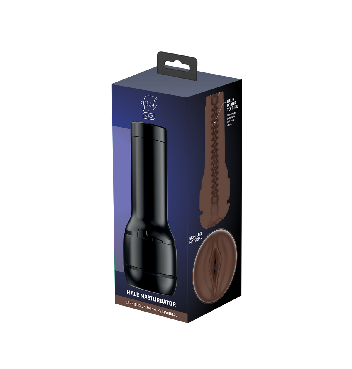 dark brown box of feel stroker