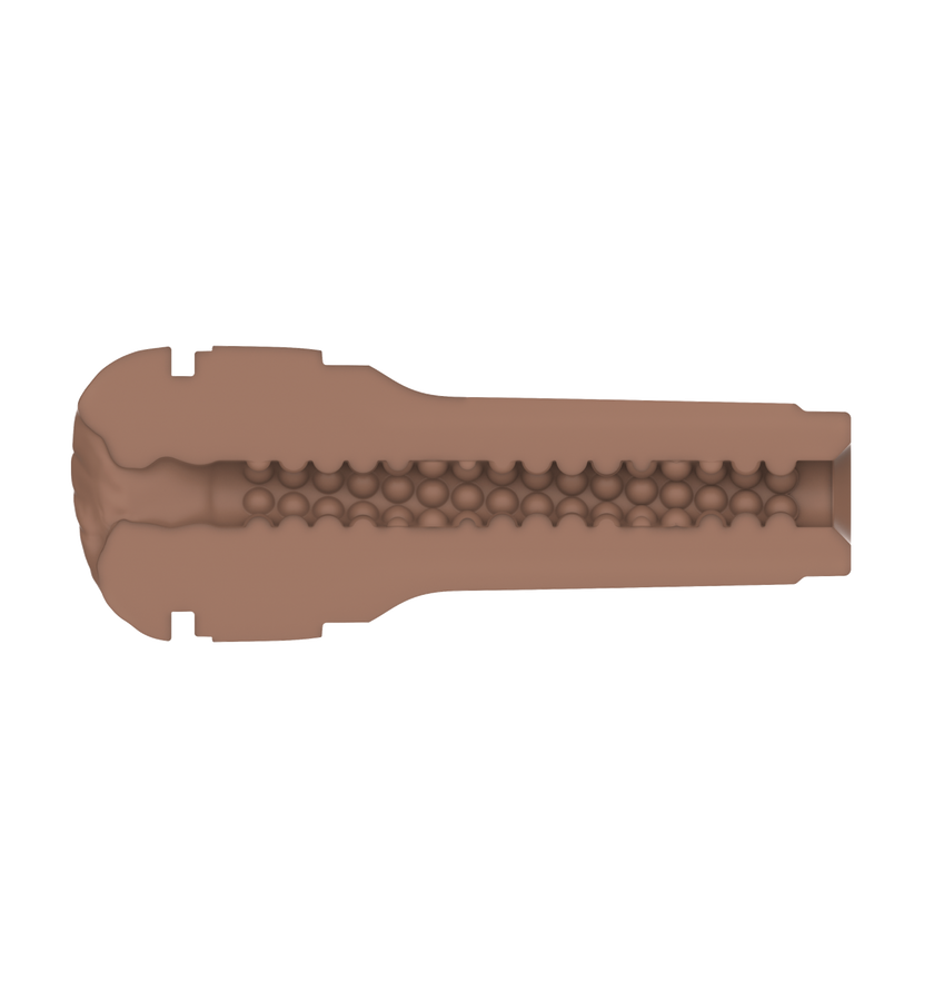 inside view of feel stroker mid brown 